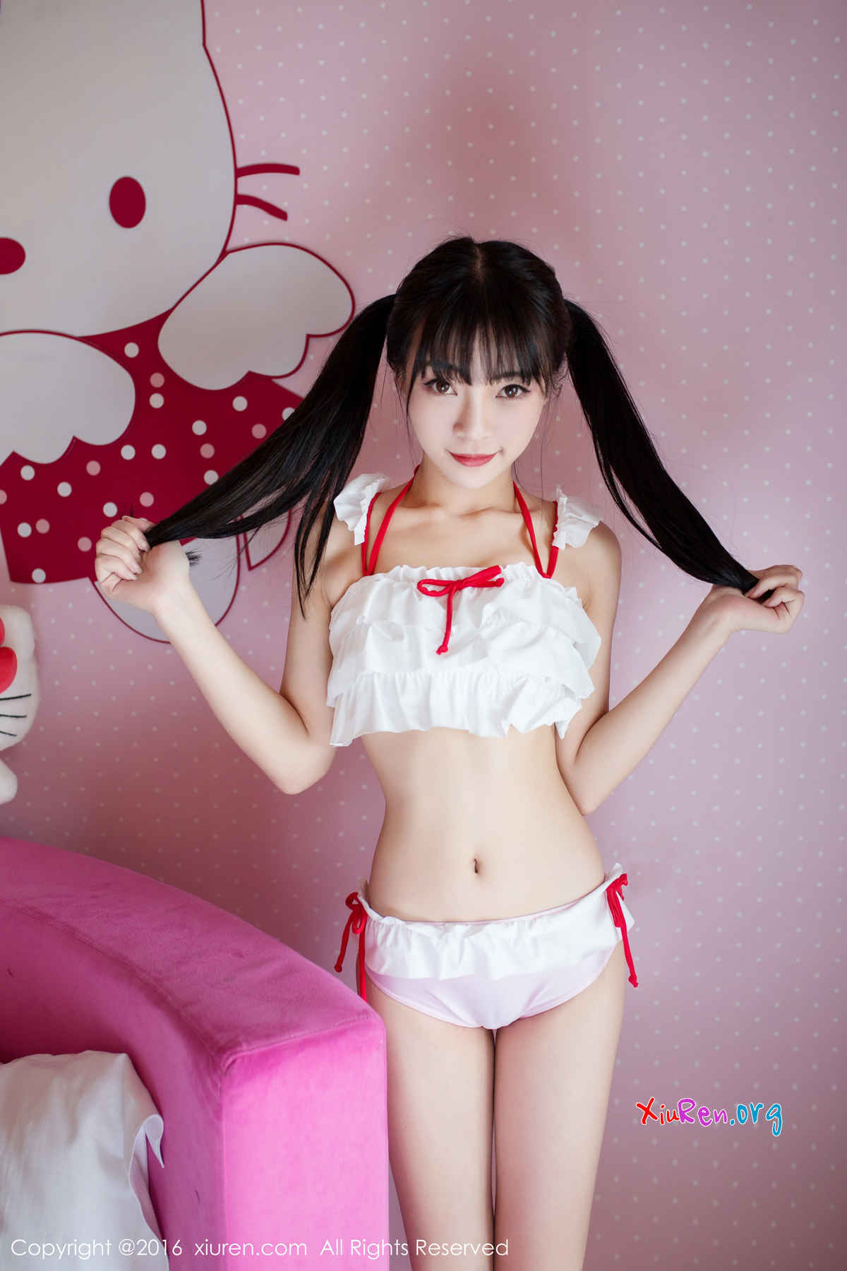 [秀人网XiuRen] N00552 双马尾粉嫩萝莉Mio莉莉丝甜美闺房内衣私密写真 59P